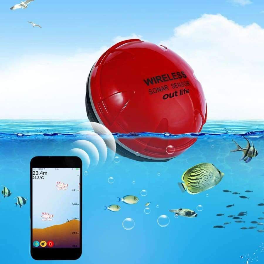 Planet Gates black red Phone Fish Finder Wireless Sonar Fish Finder Sea Lake Fishing Detect iOS Android App Findfish Smart Sonar Echo Sounder