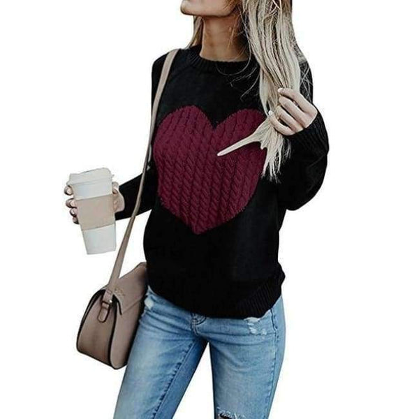 Planet Gates Black-Red / S Pullover Sweater Women Solid Autumn Woman Sweaters Elegant Fashion Clothes Pull Femme Sueter Mujer Roupas Feminina Tricot