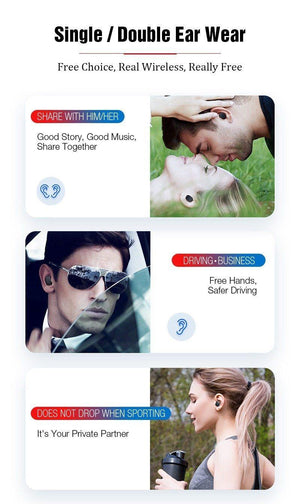 TOMKAS Bluetooth Headphones TWS Earbuds Wireless Bluetooth Earphones Stereo Headset Bluetooth Earphone With Mic and Charging Box - Planet Gates