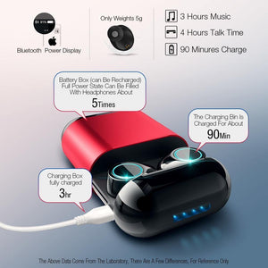 Planet Gates Black Red TOMKAS Bluetooth Headphones TWS Earbuds Wireless Bluetooth Earphones Stereo Headset Bluetooth Earphone With Mic and Charging Box