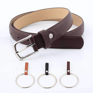 Planet Gates Black ring / 95cm Belts Women high quality Alloy buckle fashion students jeans  belts brown leather black strap belt women