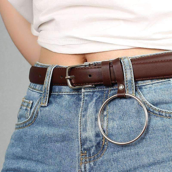 Planet Gates Black ring / 95cm Belts Women high quality Alloy buckle fashion students jeans  belts brown leather black strap belt women