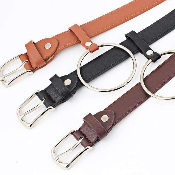 Planet Gates Black ring / 95cm Belts Women high quality Alloy buckle fashion students jeans  belts brown leather black strap belt women
