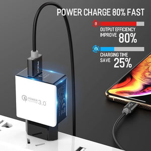 ROCK 18W Quick Charge QC 3.0 Phone Charger Travel Wall Adapter QC3.0 FCP Universal For Xiaomi iPhone Samsung Huawei EU Plug - Planet Gates