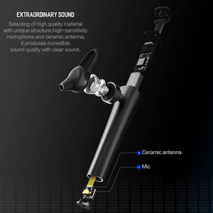 ROCK Bluetooth 4.2 Wireless Earphone, Torch Series In-Ear with Microphone HiFi Bluetooth Earphone - Planet Gates