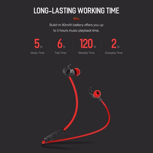 Planet Gates Black ROCK Bluetooth Earphone with Mic Half In-ear Bluetooth Headphone Wireless Neckband Magnetic Headset for iphone XS Xiaomi