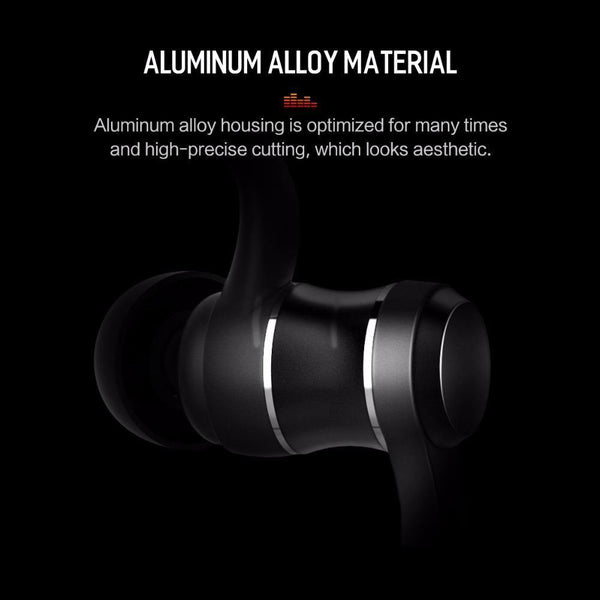 Planet Gates Black ROCK Bluetooth Earphone with Mic Half In-ear Bluetooth Headphone Wireless Neckband Magnetic Headset for iphone XS Xiaomi