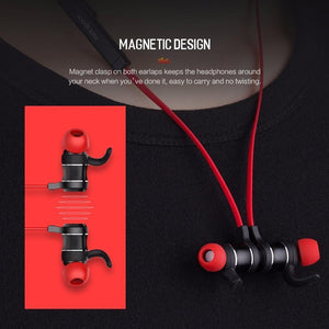 Planet Gates Black ROCK Bluetooth Earphone with Mic Half In-ear Bluetooth Headphone Wireless Neckband Magnetic Headset for iphone XS Xiaomi