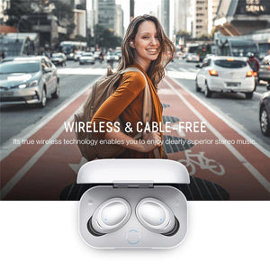 Planet Gates Black Rock New Mini TWS True Wireless Stereo Bluetooth Earphone with Mic Universal Wireless Handsfree Earbuds with Charger Battery Box