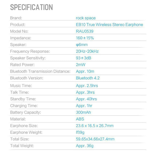 Planet Gates Black Rock New Mini TWS True Wireless Stereo Bluetooth Earphone with Mic Universal Wireless Handsfree Earbuds with Charger Battery Box