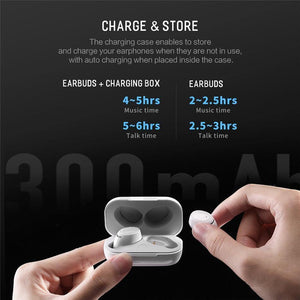 Planet Gates Black Rock New Mini TWS True Wireless Stereo Bluetooth Earphone with Mic Universal Wireless Handsfree Earbuds with Charger Battery Box