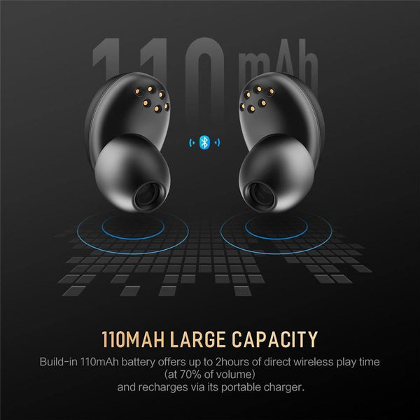 Rock New Mini TWS True Wireless Stereo Bluetooth Earphone with Mic Universal Wireless Handsfree Earbuds with Charger Battery Box - Planet Gates