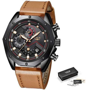 Planet Gates Black Rose gold Mens Watches Top Brand Luxury Quartz Gold Watch Men Casual Leather Military Waterproof Sport Wristwatch Relogio Masculino