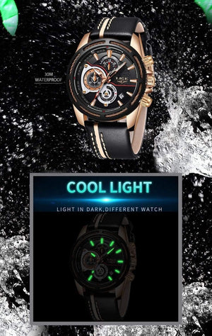 Planet Gates black Rose Gold Mens Watches Top Brand Luxury Quartz Watch Men Calendar Leather Military Waterproof Sport Wrist Watch Relogio Masculino