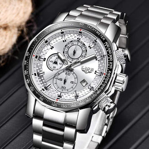 Planet Gates Black rose gold Sport Chronograph Mens Watches Top Brand Luxury Full Steel Quartz Clock Waterproof Big Dial Watch Men