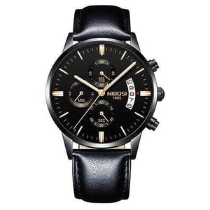 Planet Gates Black Rose Leather Men Watches Luxury Famous Top Brand Men's Fashion Casual Dress Watch Military Quartz Wristwatches Saat