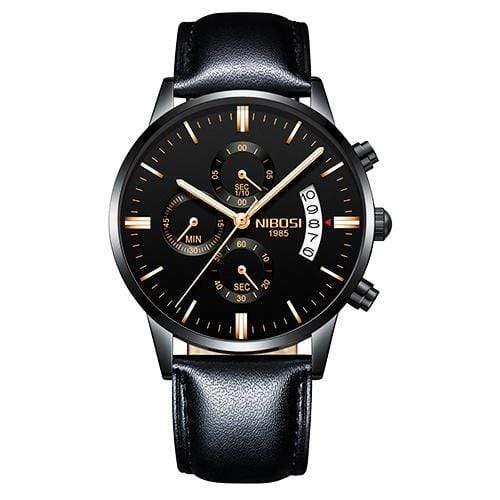 Planet Gates Black Rose Leather Mens Watches Top Brand Luxury Military Sport Quartz Watch Men Waterproof Male Sport Clock Wristwatches Relogio Masculino