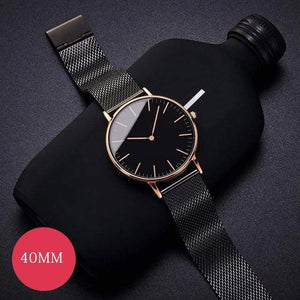 Planet Gates Black Rose Mens Stainless Steel Bracelet Quartz Watch Fashion Rose Gold Silver Man Watch Style Men Dress Watch 40mm