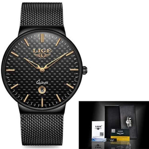 Planet Gates Black Rose Mens Watches Top Luxury brand All steel Slim quartz black Watch Men Military sports waterproof watch Relogio masculino