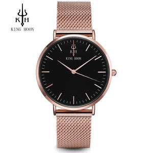 Planet Gates BLACK ROSE WHITE Women Watch Ladies Ultra Thin Stainless Steel Band Quartz Wristwatch Fashion Female Clock Relogio