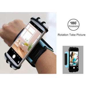 Planet Gates Black Rotatable Phone Arm Bag Running Waterproof Phone Bag Sport Wrist Bag Case Key Holder Pouch Armband for Samsung iPhone 8X