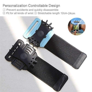 Planet Gates Black Rotatable Phone Arm Bag Running Waterproof Phone Bag Sport Wrist Bag Case Key Holder Pouch Armband for Samsung iPhone 8X