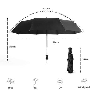 Planet Gates Black / Russian Federation Men Business Automatic Umbrella Female Windproof Stainless Steel Umbrellas Rain Women Folding Summer Umbrella UBY03