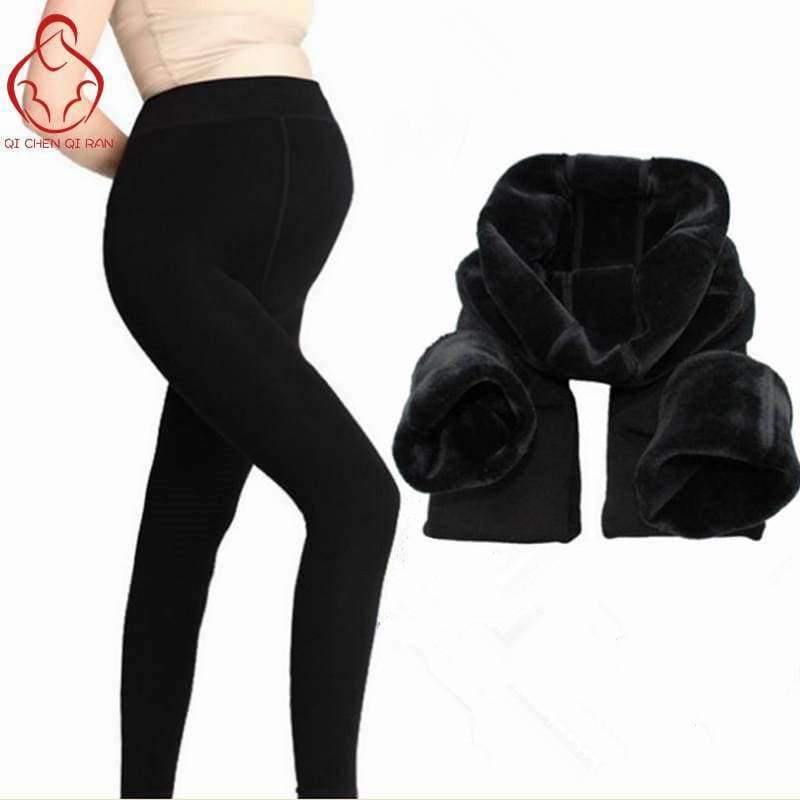 Planet Gates Black / Russian Federation Winter Maternity Plus Velvet Thickening  Leggings Pants Clothes For Pregnant Women Warm High Waist Suspender Pregnancy Trousers