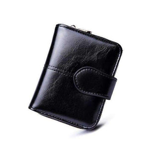Planet Gates Black S 2018 New Women Oil Wax Leather Wallet Female Purses Big Capacity Hasp Zipper Purse Ladies Long Wristlet Clutch Coin Card Holders