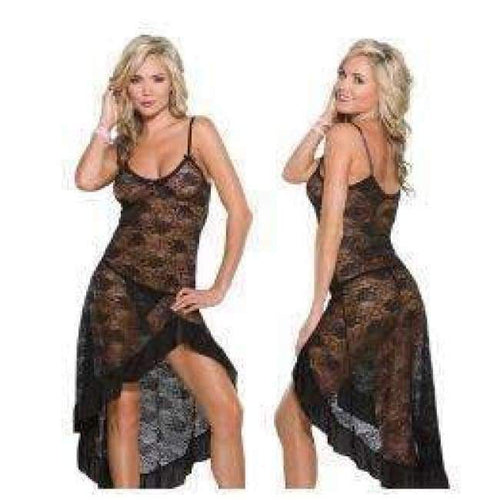 Planet Gates black / S 2018 Women long sexy sleepwear ladies lace full slips sex Women's Intimates  Plus size S-6XL