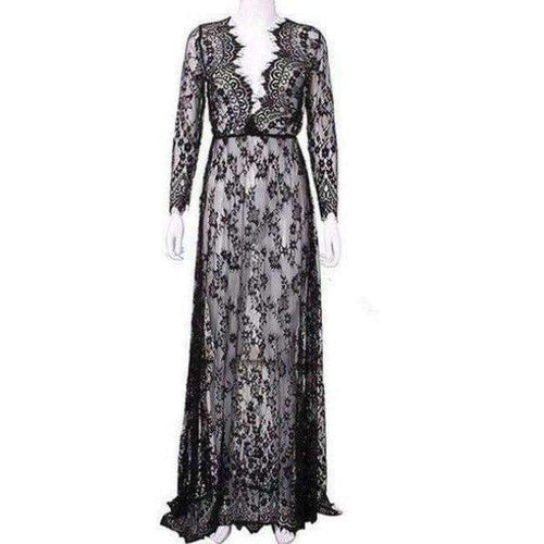 Planet Gates Black / S 4XL Shop Sexy Full Slips White Lace Long Slip Women Femme Clothes Romper White Povyubnik Intimates Petticoats Lingerie