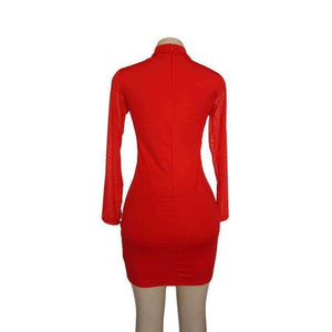 Planet Gates Black / S Autumn Net Yarn Long Sleeve Mini Bodycon Dress Dresses Autumn Winter Sexy Women Casual Party Club Black Dress Vestidos