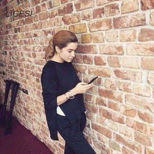 Planet Gates black / S Autumn Winter Women Cotton Tracksuit 2 Piece Set Clothing Solid Sportswear Suit Woman Irregular Hoodies Set Costumes