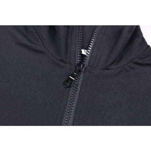 Planet Gates Black / S Autumn winter women sexy long sleeve neck zipper crop top high waist stretch shorts workout fitness 2 pieces set