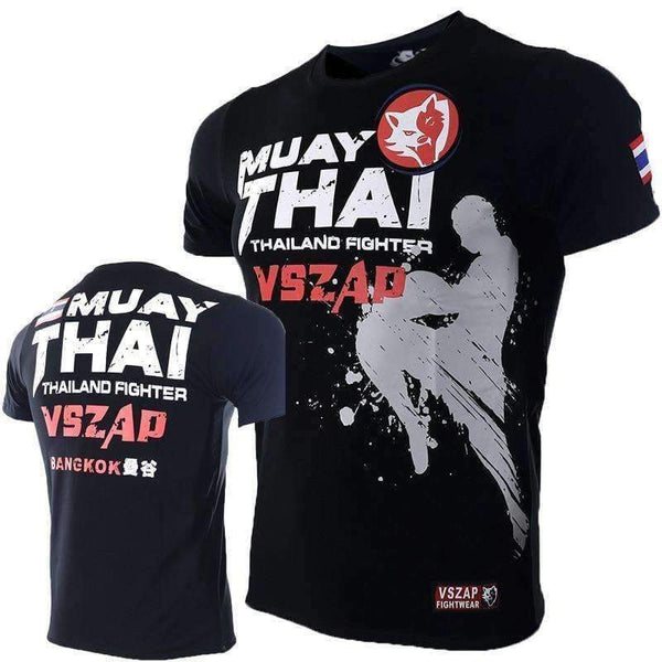 Planet Gates Black / S Bangkok Boxing MMA T Shirt Gym Tee Shirt Fighting Fighting Martial Arts Fitness Training Muay Thai T Shirt Men Homme