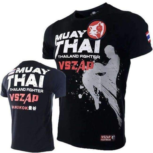 Planet Gates Black / S Bangkok Boxing MMA T Shirt Gym Tee Shirt Fighting Martial Arts Fitness Training Wolf Muay Thai T Shirt Men Homme S-4XL