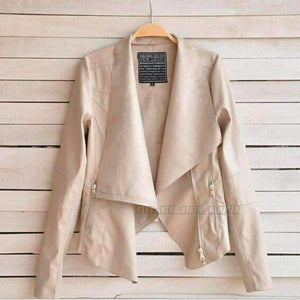 Planet Gates Black / S Casual PU Leather Jacket Women Classic Zipper Short Motorcycle Jackets Lady Autumn Soft Leather Basic Coat Black