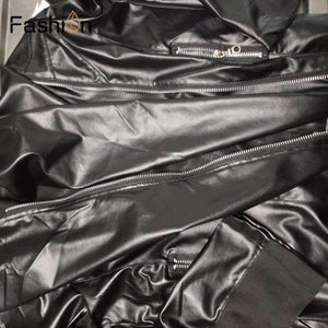 Planet Gates Black / S Casual PU Leather Jacket Women Classic Zipper Short Motorcycle Jackets Lady Autumn Soft Leather Basic Coat Black