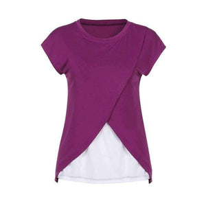 Womens Blouse Maternity Nursing Wrap Top Cap Sleeves Double Layer Blouse Spring Autumn Newet Style Hot Sale Fashion Blouse