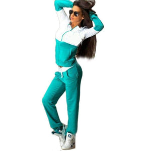 Planet Gates Black / S / China Women Set 2018 Autumn Winter Cotton Sweatshirt Tops And Pants Sexy Zipper Hoodies Pullovers Suit Warm Tracksuit