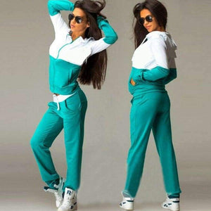 Planet Gates Black / S / China Women Set 2018 Autumn Winter Cotton Sweatshirt Tops And Pants Sexy Zipper Hoodies Pullovers Suit Warm Tracksuit