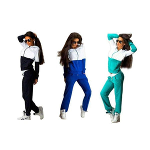 Planet Gates Black / S / China Women Set 2018 Autumn Winter Cotton Sweatshirt Tops And Pants Sexy Zipper Hoodies Pullovers Suit Warm Tracksuit