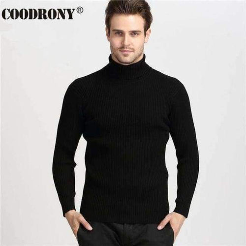 Planet Gates Black / S COODRONY Winter Thick Warm Cashmere Sweater Men Turtleneck Mens Sweaters Slim Fit Pullover Men Classic Wool Knitwear Pull Homme