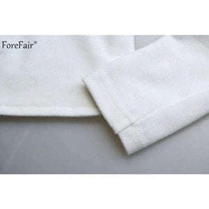 Planet Gates Black / S Deep V Neck Long Sleeve Crop Tops Women Summer Streetwear Solid Sexy Scoop Back Short Tops Ladies Off Shoulder T Shirt