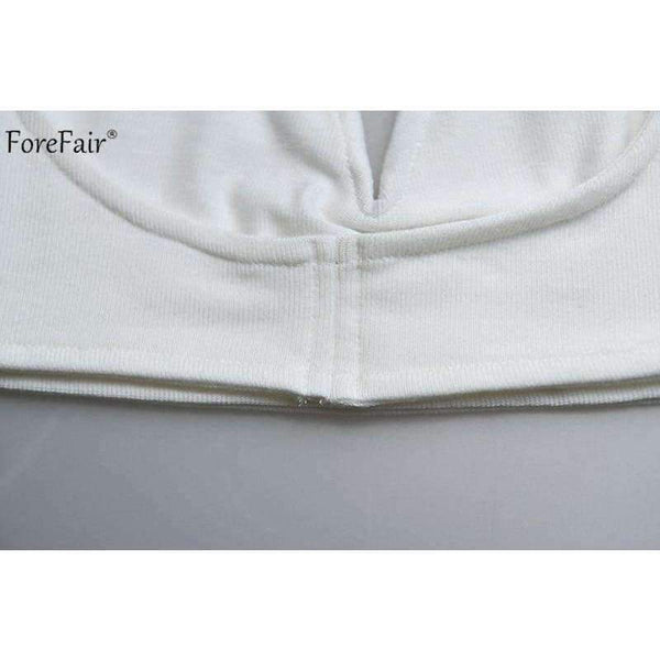 Planet Gates Black / S Deep V Neck Long Sleeve Crop Tops Women Summer Streetwear Solid Sexy Scoop Back Short Tops Ladies Off Shoulder T Shirt