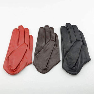 Planet Gates black / S Fashion New Genuine Leather Adult Women Gloves Wrist Solid Rivet Style Goatskin Glove Short Black Driving Hot Sale Free Shipping