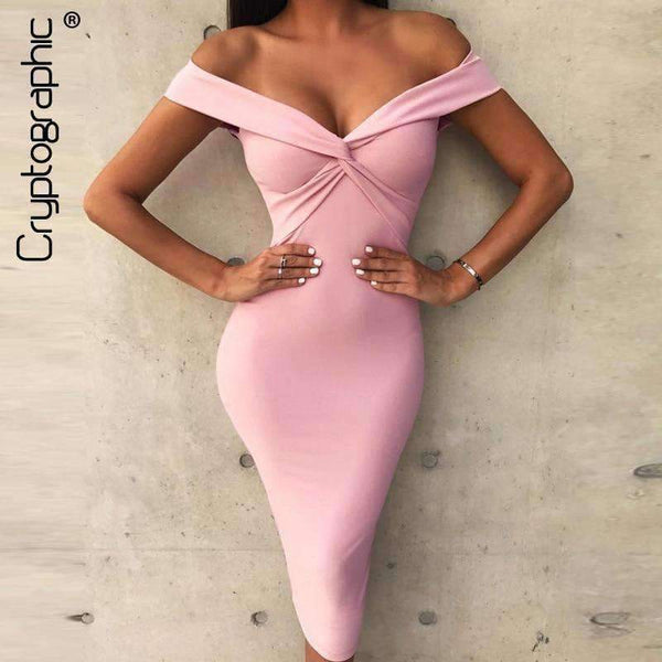 Planet Gates black / S Fashion Pink off shoulder party dress bodycon club sexy dress women sundress crisscross 2018 summer dresses short