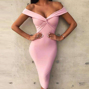 Planet Gates black / S Fashion Pink off shoulder party dress bodycon club sexy dress women sundress crisscross 2018 summer dresses short