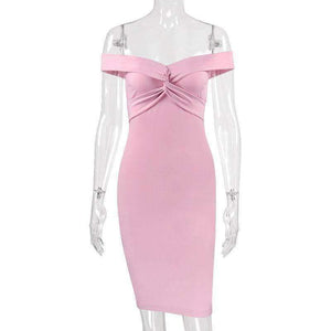Planet Gates black / S Fashion Pink off shoulder party dress bodycon club sexy dress women sundress crisscross 2018 summer dresses short
