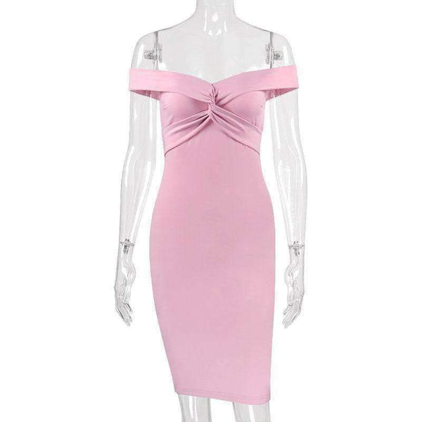 Planet Gates black / S Fashion Pink off shoulder party dress bodycon club sexy dress women sundress crisscross 2018 summer dresses short